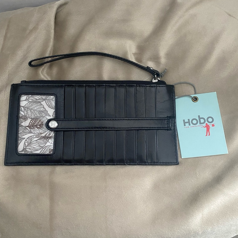 HOBO Black Leather Wristlet Card Organizer
